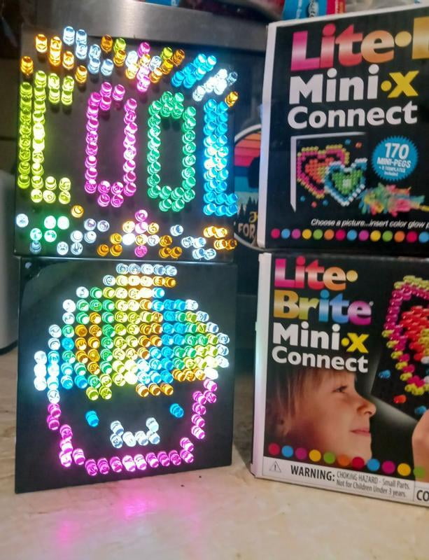 Lite Brite Mini-X Connect 2 Pezzi - Gioco Luci E Colori Con 170 Mini-Pegs - Foto 9