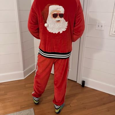 Jolly Knits Men's and Big Men's Velour Christmas Tracksuit Set, 2
