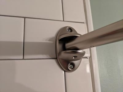 Excell 40 72 Adjustable Curved Shower Curtain Rod Brushed Nickel Com - Excel 40 72 Adjustable Curved Shower Curtain Rod