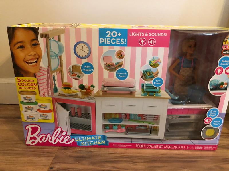 Barbie Ultimate Kitchen Playset - Doll & 20+ Accessories, Lights