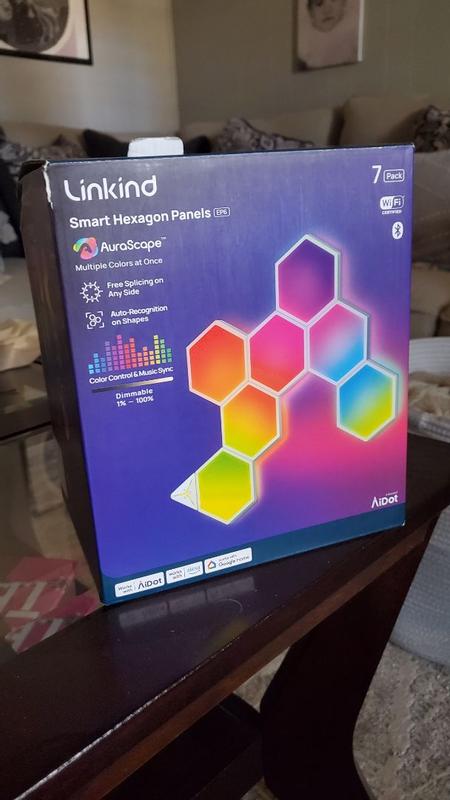 Linkind, Smart LED Wall Light Panels, 7pk, Multi-Color, Music Sync