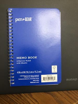 Pen+Gear Memo Book, 3x5, Narrow Ruled Notebook, 80 Sheets, Blue
