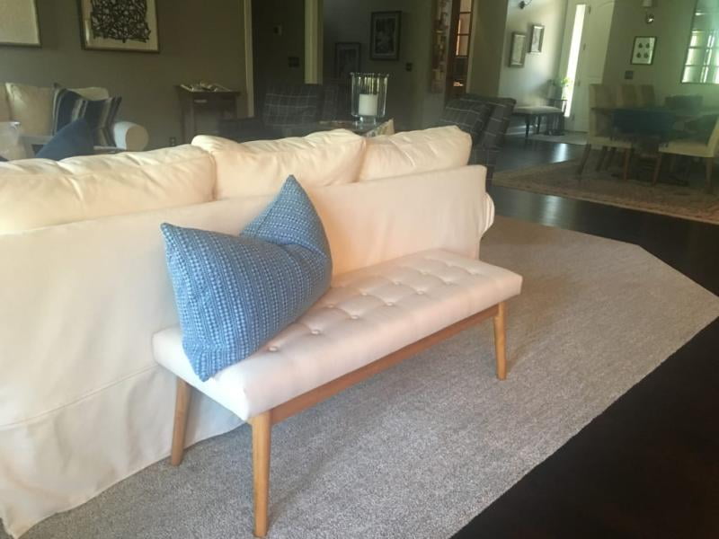 Belham Living Darby Mid Century Modern Upholstered Bench Walmart Com