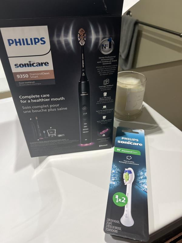 Sonicare, W DiamondClean Electric Toothbrush Heads, 2 Pack, Black