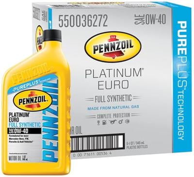 Pennzoil Platinum Euro Full Synthetic 0W-40 Motor Oil, 5