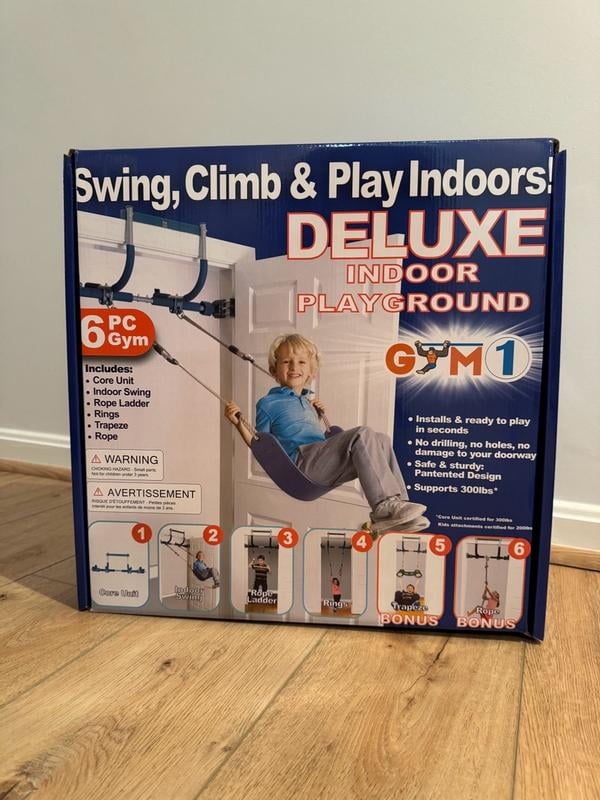 Gym1 Deluxe Indoor Gym Set for Kids | Includes Swing, Pull-Up Bar