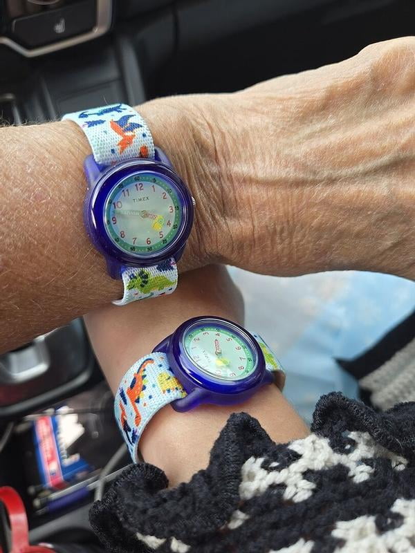 TIMEX TIME MACHINES® 29mm Dinosaur Elastic Fabric Kids Watch