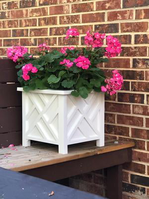 White Chippendale Planters Set of 2 