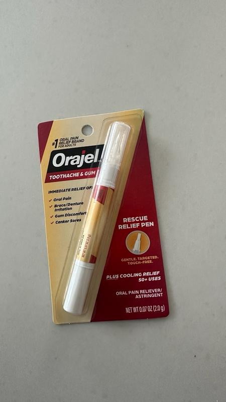 tobacco for toothache Orajel Rescue Relief Pen with Menthol, Touch-Free Applicator, 0.07 oz, 2  pack