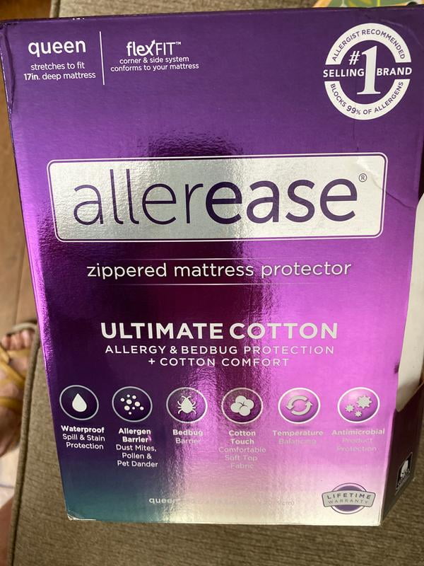 AllerEase Ultimate Cotton Allergy and Bedbug Zippered Mattress Protector