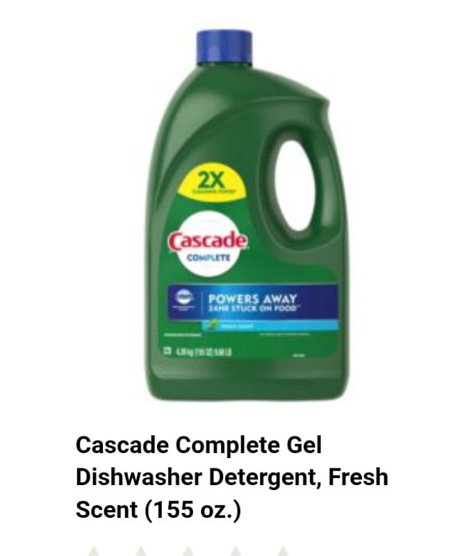 Cascade Complete Gel Dishwasher Detergent, Fresh Scent (155 oz