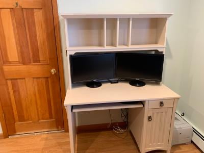 Bush Industries MY72208-03 Salinas Computer Desk with Hutch in Antique White New
