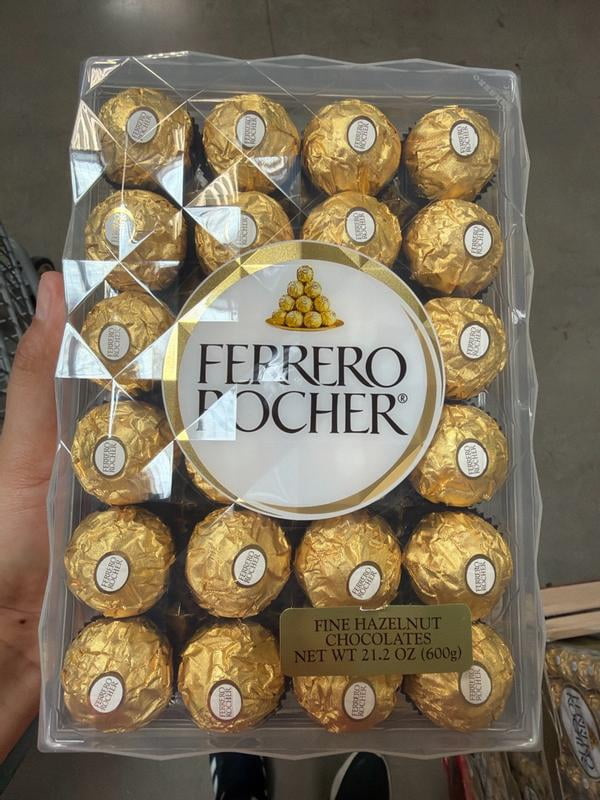 Ferrero Rocher Hazelnut Chocolates Candy Pack, 48 Count Gift Box