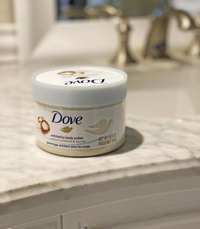 Dove Skin Exfoliator Beauty Body Polish, Crushed Macadamia & Rice