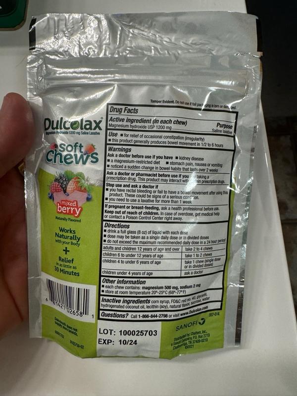 Dulcolax Quick Acting Gentle Soft Chews Laxative, Black Cherry
