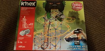 Ages 9 Building Set for sale online K'NEX Thrill Rides Panther Attack Roller Coaster 690piece 