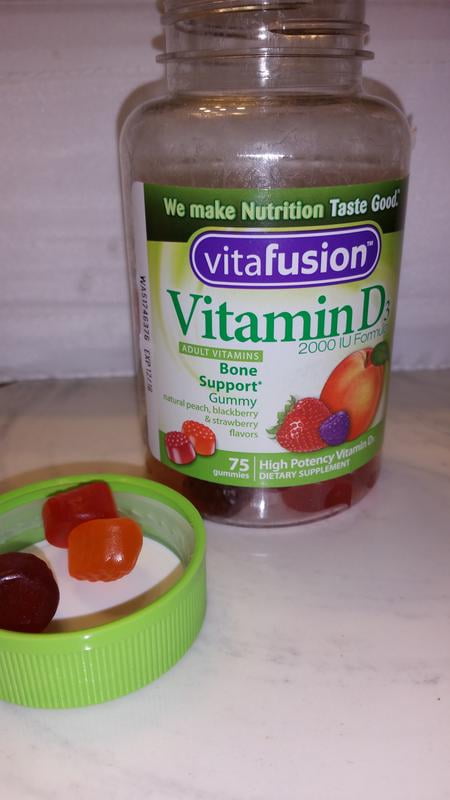 3 Pack Vitafusion Vitamin D3 2000 Iu Gummy Vitamins For Adults Dietary Supplement Peach Blackberry Strawberry Flavo