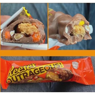 REESE'S OUTRAGEOUS! Peanut Butter Chocolate Candy Bars – King Size, 18-Count Box