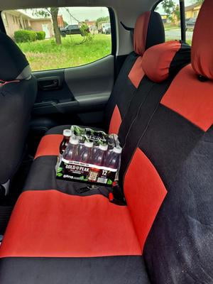 BDK PolyPro Autostoelhoezen volledige set in paars op zwart - voor- en achterbank stoelhoezen voor auto's, eenvoudig te installeren autostoelhoezen, auto-accessoires voor auto's, vrachtwagens