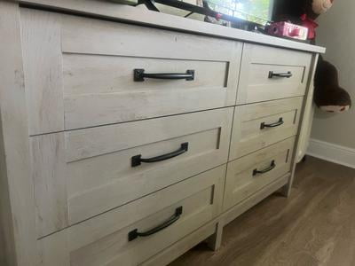 better homes & gardens modern farmhouse 6-drawer dresser Better Homes & Gardens Modern Farmhouse 56.85" Wide 6 Drawer Dresser, Rustic White Finish