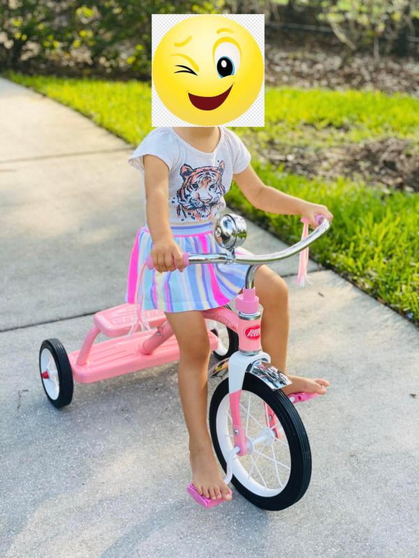 radio flyer 33p girls classic pink dual deck tricycle