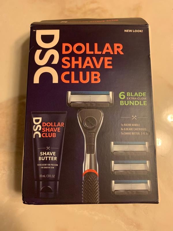 Dollar Shave Club 6 Blade Razor Bundle Grey With Shave Butter 1 Handle 4 Cartridges 3 Oz Walmart Com Walmart Com