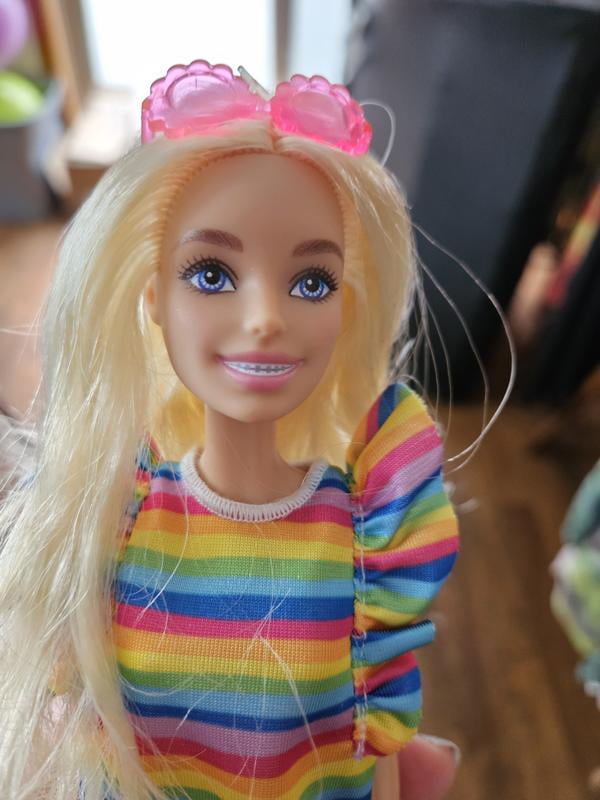 Barbie Doll with Braces and Rainbow Dress, Barbie Fashionistas - Walmart.com