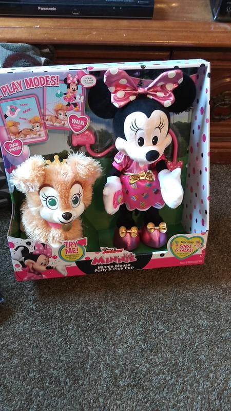 Minnie walk & play puppy feature plush sale