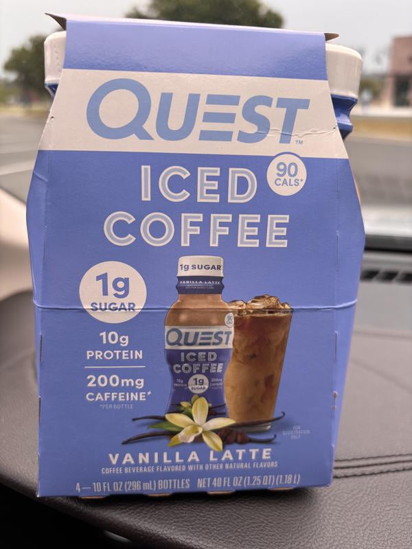Quest Iced Coffee Mocha Latte, 90 Calories, 200mg of caffeine, 4
