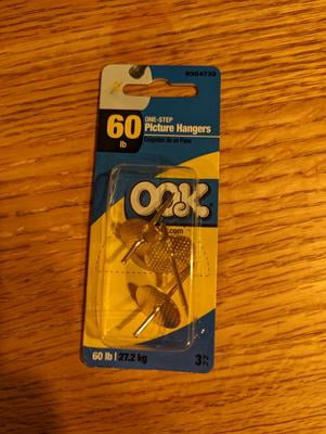 3 pack) OOK One-step Picture Hangers, Steel with Brass Finish