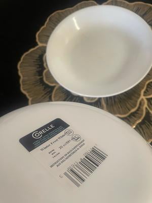 Corelle 20-oz Large Glass Pasta Bowl, Winter Frost White, Ideal