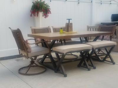 Better Homes Gardens Lynnhaven Park 3 Piece Outdoor Chat Set With Beige Cushions Walmart Com Walmart Com