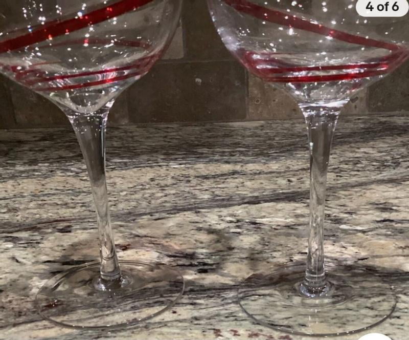 Holiday Time Red Swirl Red Wine 4pk - Walmart.com