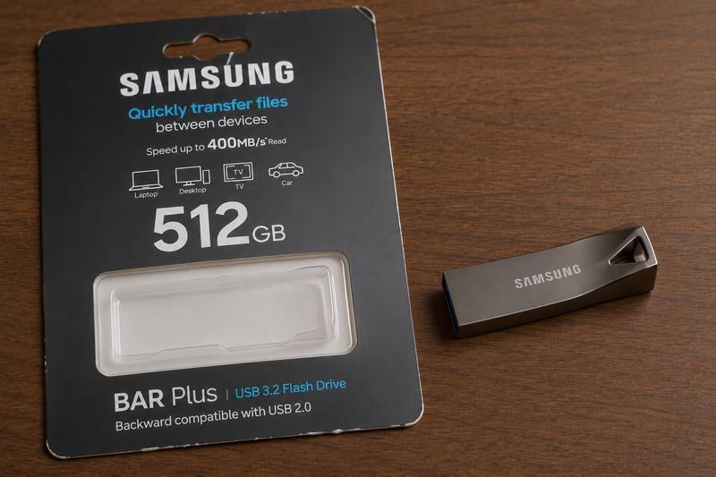 Samsung, USB Flash Drive, 64GB Bar Plus Titan Gray, USB 3.1