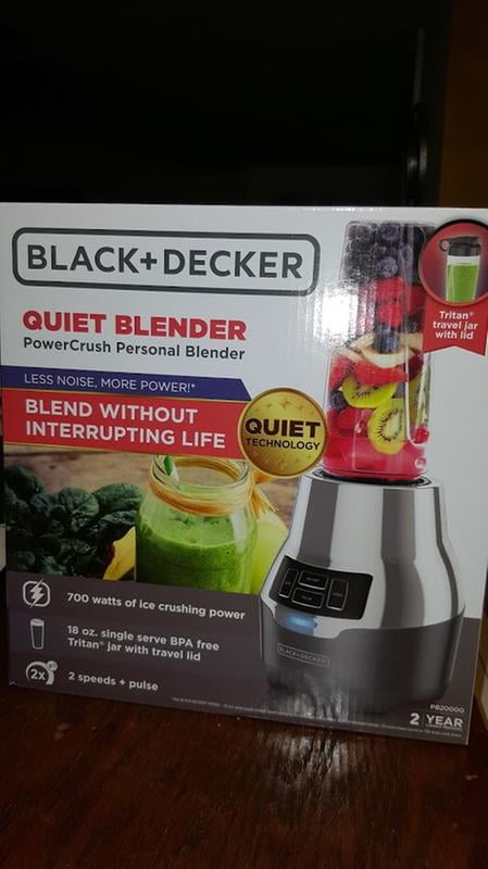 BLACK+DECKER PowerCrush PowerCrush Personal Quiet Blender, New Quiet  Technology, Stainless Steel, PB2000G 