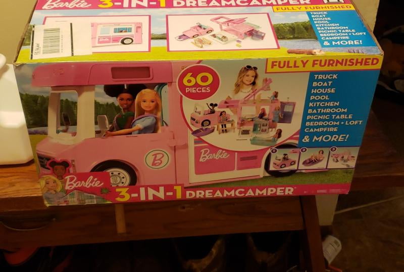 Barbie Dream RV Camper Fully Furnished Camping Playset Kids Play Gift Girl  Toy