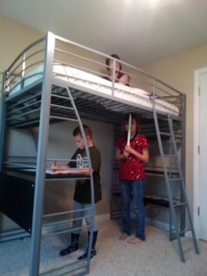 Dhp Studio Twin Loft Bed With Integrated Desk And Shelves