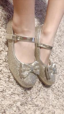 STELLE Girls Mary Jane Glitter Shoes Low Heel Princess Flower Wedding Party Dress Pump Shoes for Kids Toddler