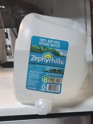 6 pack) Zephyrhills Florida Spring Water, 2.5 Gal, Single Plastic