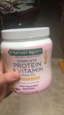 Nature S Bounty Optimal Solutions Protein Powder With Collagen Vanilla 1 Lb Walmart Com Walmart Com