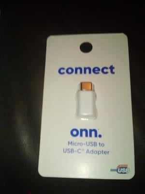 onn. Micro-USB to USB-C Adapter, White