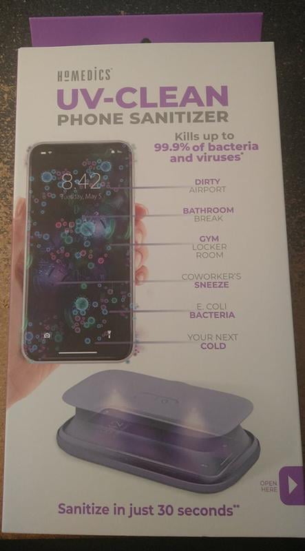 HoMedics UV-Clean Portable Phone Sanitizer in Black - Walmart.com