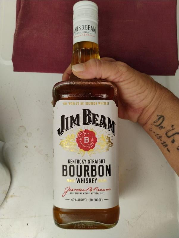 Jim Beam White Label Straight Bourbon Aged 4 YR, 375 ml PET Bottle