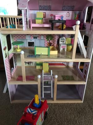 Best Choice Products 44in 3-Story Wood Dollhouse, Large Open Mansion w/ 5  Colorful Rooms, 17 Furniture Pieces 