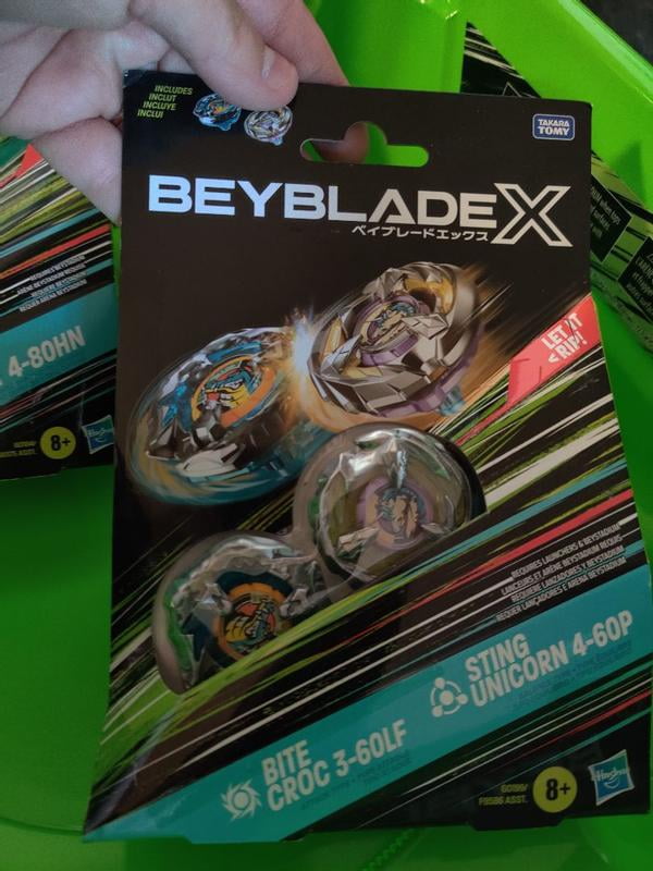 海外版ベイブレード Bitecroc & StingUnicorn Amazon.com: Beyblade X Bite Croc 3-60LF and Sting Unicorn 4