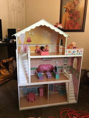 Best Choice Products 44in 3-Story Wood Dollhouse, Large Open Mansion w/ 5  Colorful Rooms, 17 Furniture Pieces 