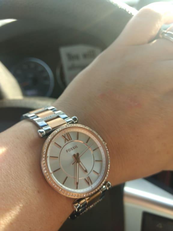 Carlie Three-Hand Stainless Steel Watch 