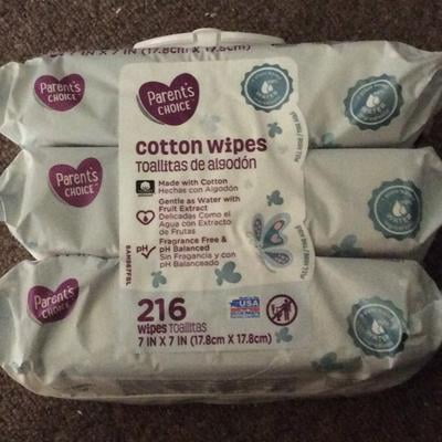 Parent's Choice Cotton Baby Wipes, 12 