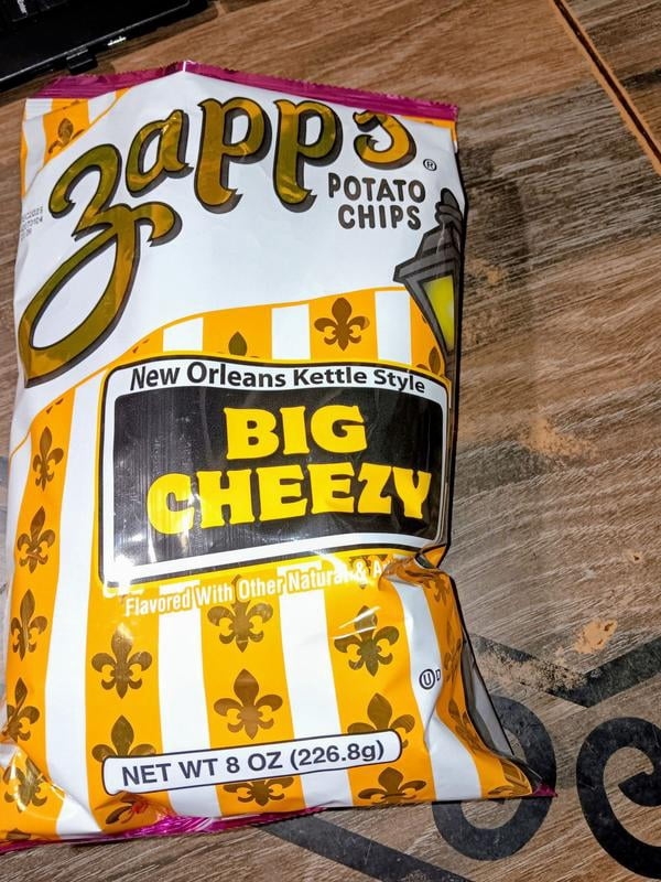 Zapp's Big Cheezy Kettle Style Chips 8oz Bag with Savory Cheddar