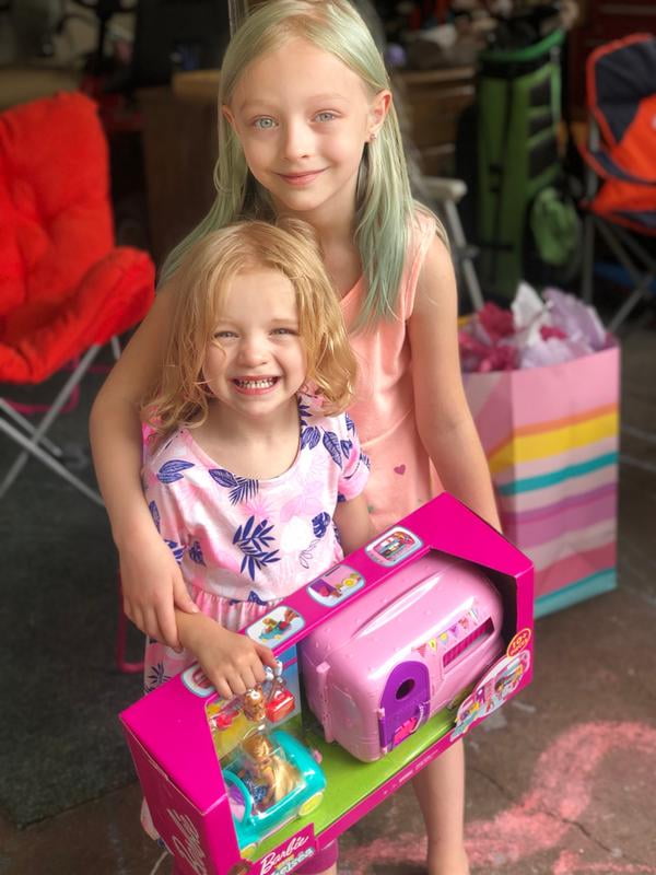 Barbie Club Chelsea Camping Set Pink Camper with Blonde Doll Pet Car Accessories 3 Years Walmart